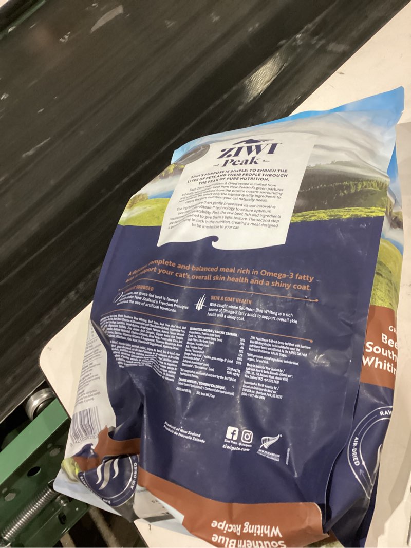 Condition photo showing item condition for ZIWI Peak Steam & Dried Cat Food – Beef w/Southern Blue Whiting Fish - High Protein, Skin & Coat Health, Low Carb, for All Life Stages (78.4oz) Beef with Southern Blue Whiting 4.9 Pound (Pack of 1)