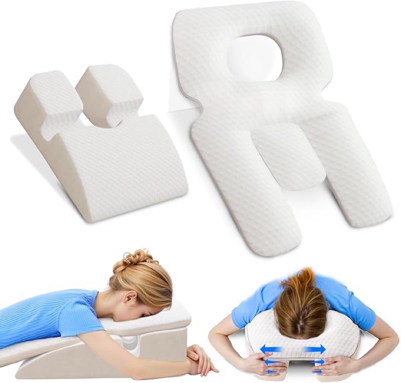 face down pillow after eye surgery recovery, adjustable prone massage pillow face down for sleeping 