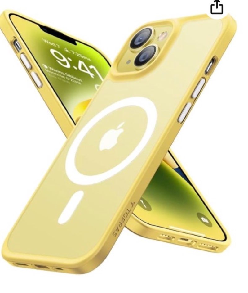 (( different color to the archive photo)) TORRAS Magnetic Clear iPhone 14 Case & iPhone 13 Case, Military Grade Drop Tested, Compatible with M( orange)