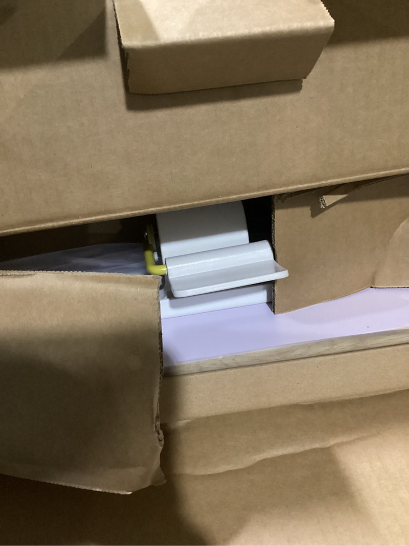 Condition photo showing Good Condition for Mobile Folding Desk - 25 Inch Space-Saving Portable Sit-Stand Desk with Wheels, Height Adjustable for Home Office, Craft & Study, Beige