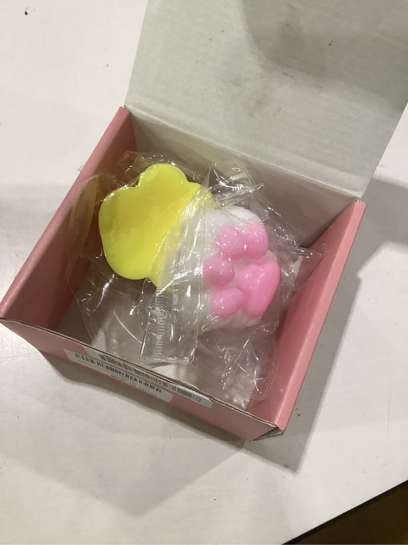 Condition photo showing As Is for 4pcs taba stress relief squishy toys cat paw, cute kawaii paw sensory squeeze toys, handmade ultra soft animal squishies toys, party favors squishy fidget toys for kids adults, missing one