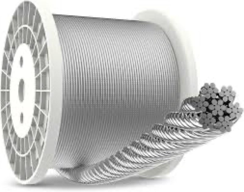 BLIKA 500FT 1/8" Stainless Steel Cable, T316 Marine Grade, Stainless Steel Wire Rope 7x7 Strand Cons