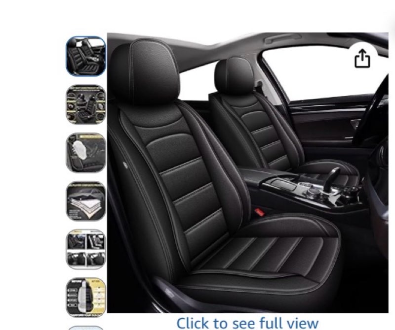 ikabevem car seat covers fit for subaru outback 2010-2025 2026: luxury leather automotive front seat covers, car seat protector(2pcs front, black)