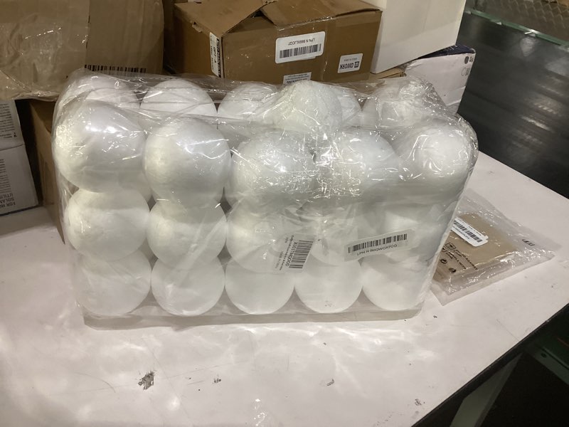 Condition photo showing Good Condition for Crafjie Craft Foam Balls 3 Inches in Diameter, Smooth Foam Polystyrenets Premium Foam Ball, for Decoration Household School Projects DIY Arts and Craft, White (3inch 30pc)