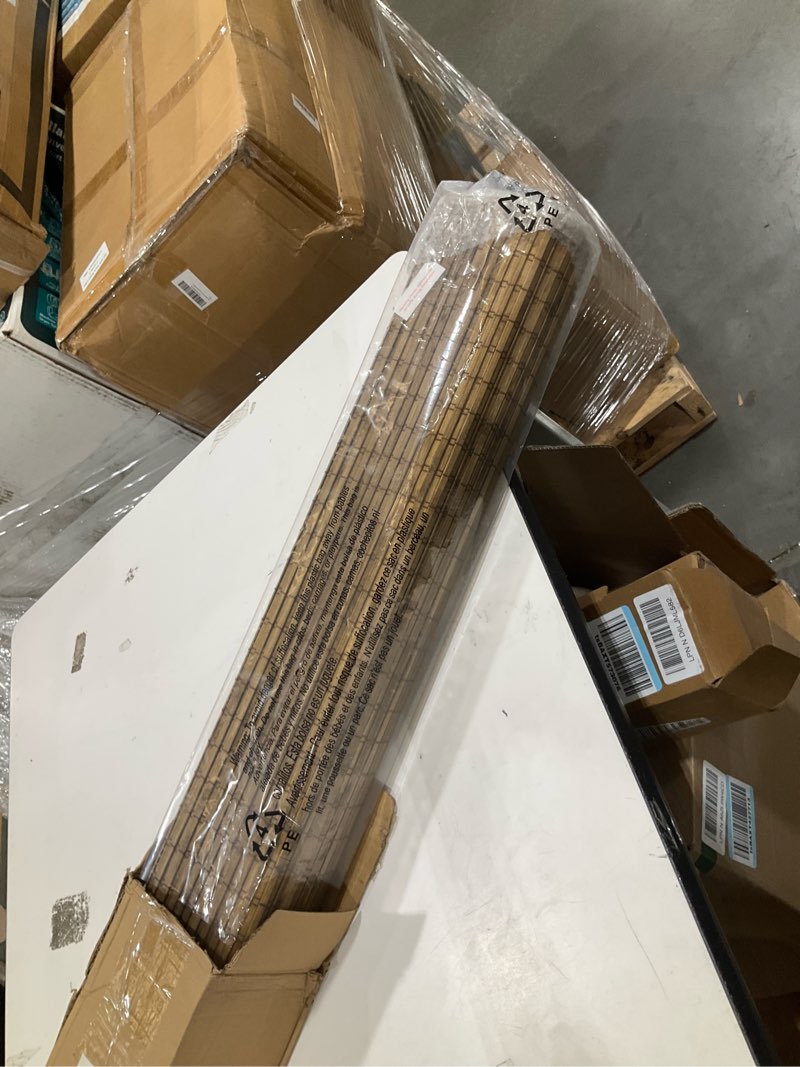 Condition photo showing Good Condition for lazblinds no tools no drill cordless bamboo roman shades, light filtering window treatment, roll up bamboo blinds for windows 37'' w x 48'' h, eastfield teak light filtering-eastfield teak 37" w × 48" h
