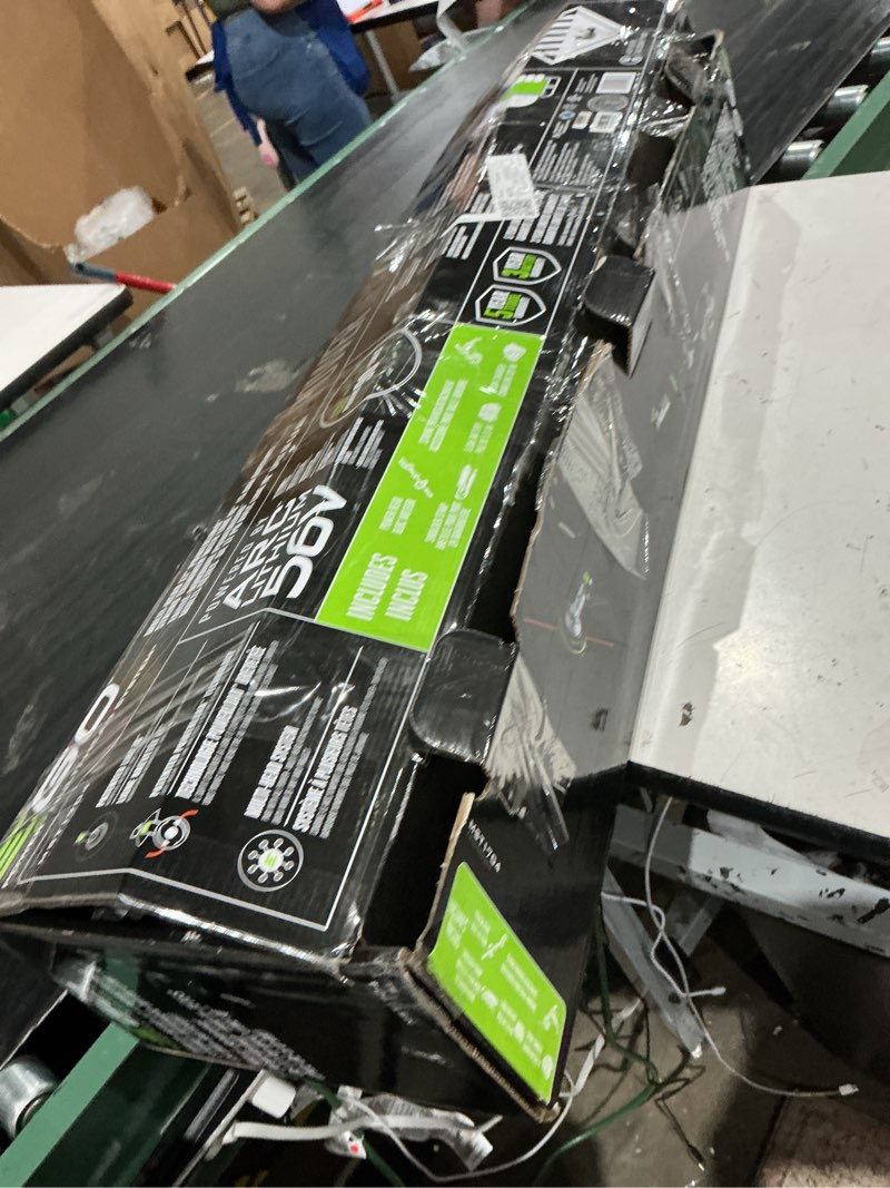 Condition photo showing As Is for ego power+ multi-head system with line iq, powerload 56-volt 17-in straight shaft attachment capable battery string trimmer 5 ah (battery included) (charger included)