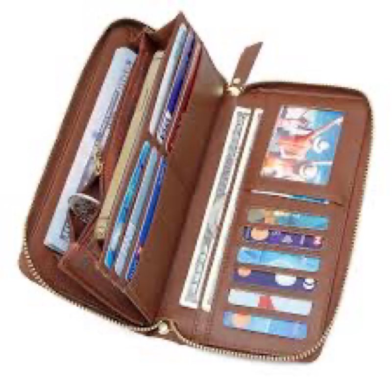 GEEAD Wristlet Wallets for Women PU Leather RFID Blocking Zip Around Long Phone Clutch Wallet pink