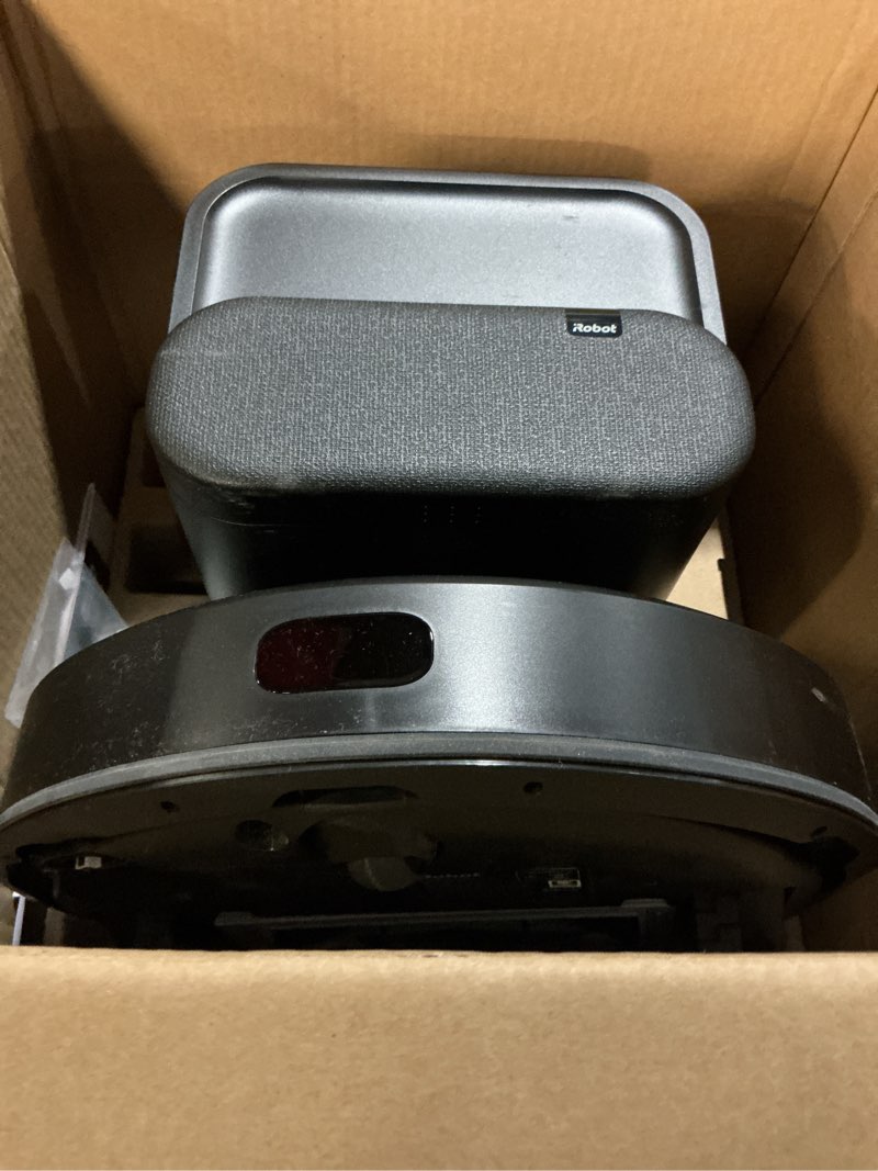 Condition photo showing As Is for irobot roomba 105 vac robot vacuum with autoempty dock - self-empties for 75 days, easy to use, intense power-lifting suction, lidar navigation, multi-surface cleaning, cleans in neat rows roomba 105 vac ae
