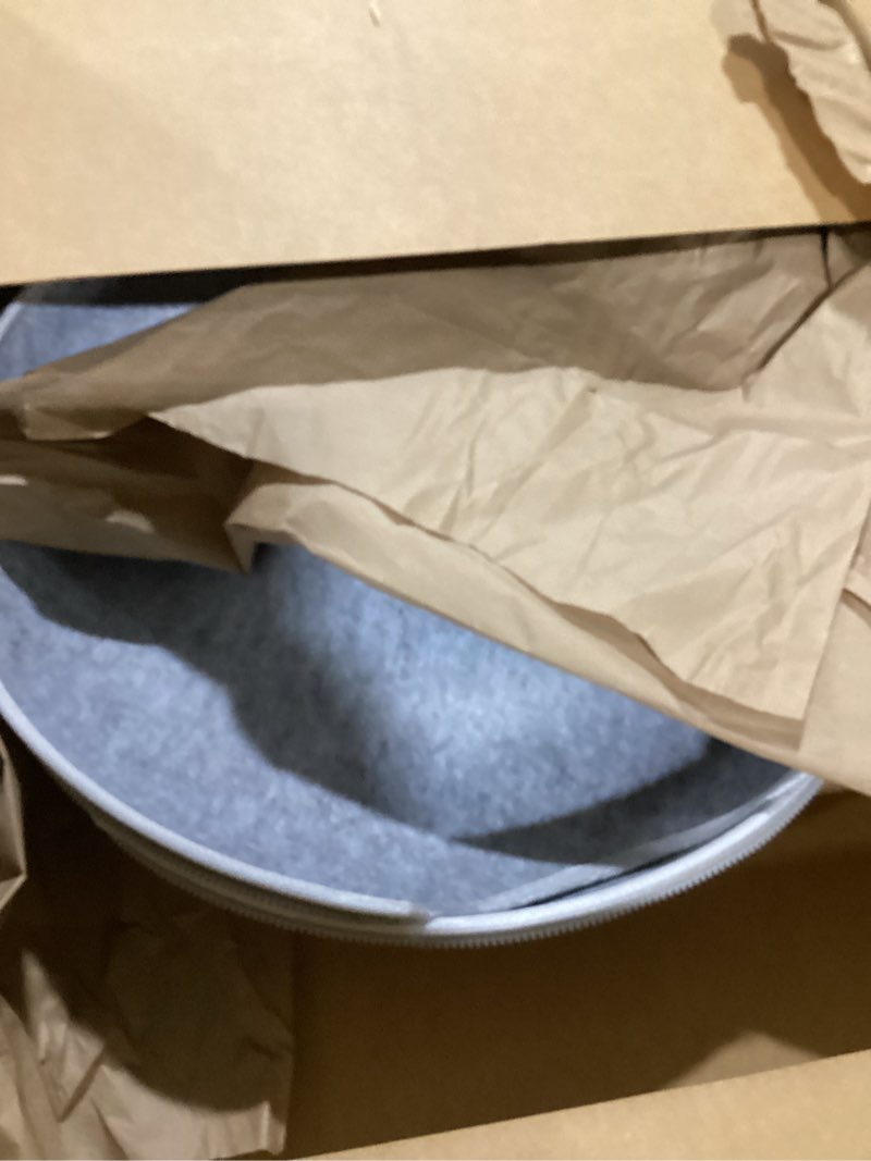 Condition photo showing As Is for cat tunnel bed for indoor cats with 3 toys, scratch resistant donut cat bed, up to 9 lbs (m 20x20x9, light grey) m(20x20x9) light grey