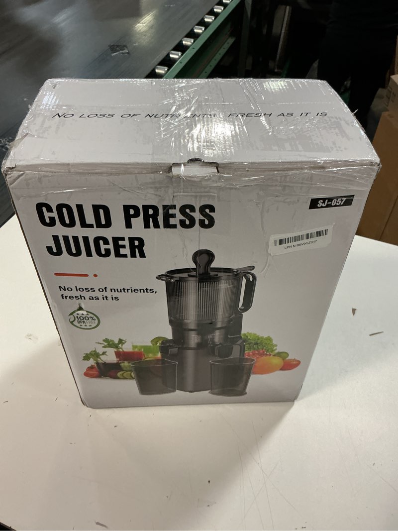Condition photo showing New/Like New for Juicer Machines with 5.8" Large Feed Chute, Cold Press Juicer for Whole Vegetables and Fruits 400W, Slow Masticating juicer Easy to Clean Juice Extractor Machine High Juice Yield Titanium Gray