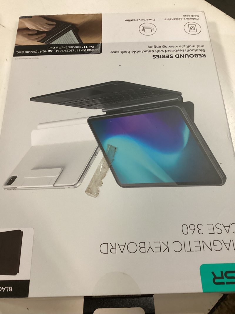 Condition photo showing New/Like New for esr ipad air 11 inch case with keyboard (m3/m2, 2025/2024) & ipad pro 11/air 5th/4th gen keyboard, easy-set magnetic stand, portrait/raised modes, with removable protective case, black