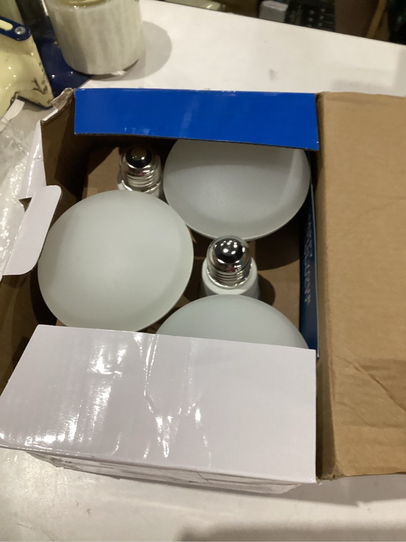 Condition photo showing As Is for sunco 6 pack br30 light bulbs led, recessed can light bulbs, indoor flood bulb, 850 lm, 11w (65w equivalent), 4000k cool white, dimmable, e26 base, for home, kitchen, bedroom ul.