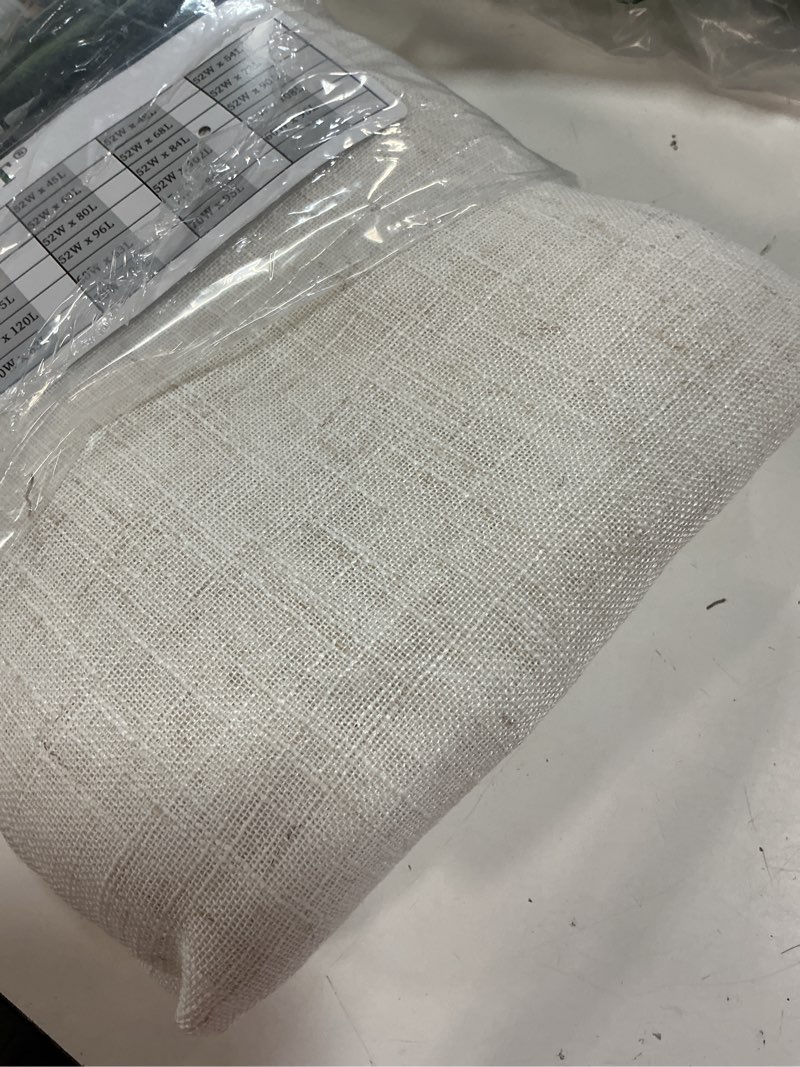 Condition photo showing Good Condition for lamit cream linen curtains 84 inch length 2 panels, light filtering semi sheer panels back tab and rod pocket neutral boho drapes for living room/bedroom, 52 x 84 inch 52"w x 84"l (pack of 2) cream
