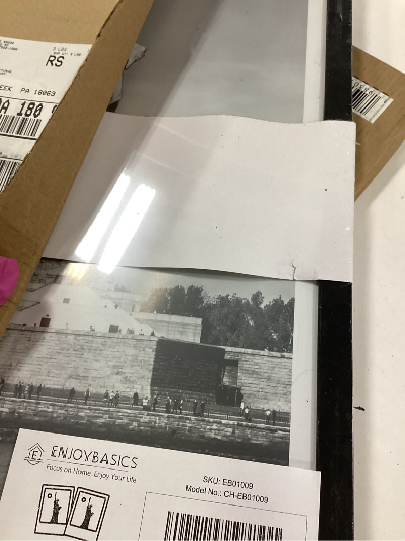 Condition photo showing Good Condition for ENJOYBASICS 12x18 Picture Frame, Display Poster 11x17 with Mat or 12 x 18 Without Mat, Wall Gallery Photo Frames, Black, 2 Pack Black 12x18