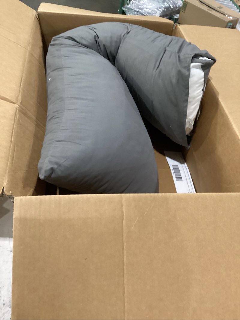 Condition photo showing As Is for **used**whatsbedding memory foam body pillow with removable pillowcase -fluffy body pillows for adults -large long bed pillows for sleeping - white white quilted long body pillow
