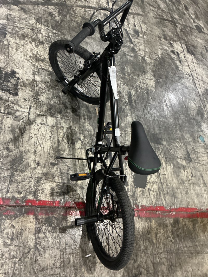 Condition photo showing As Is for hyper bicycles 20" boy's spinner bmx bike, children ages 8-13, matte black