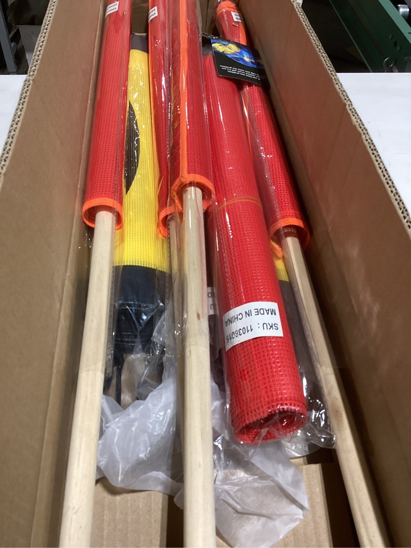 Condition photo showing New/Like New for Oversize Load Signs for Trucks, 2 Oversized Load Banner, 4 Red Flag Warning, 4 Red Safety Flags with Pole, 4 Flag Magnet, Wide Load Signs for Trucks Trailer