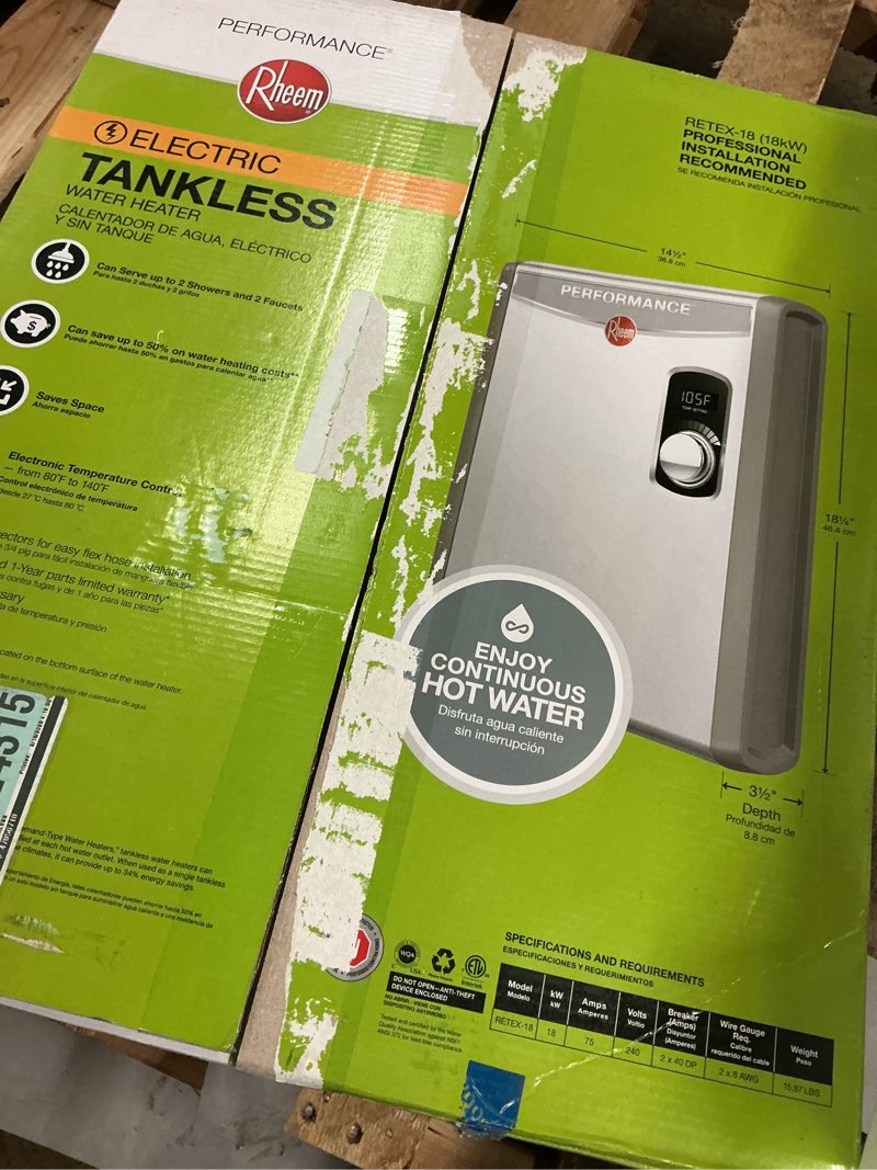 Condition photo showing Good Condition for performance 18 kw self-modulating 3.51 gpm tankless electric water heater