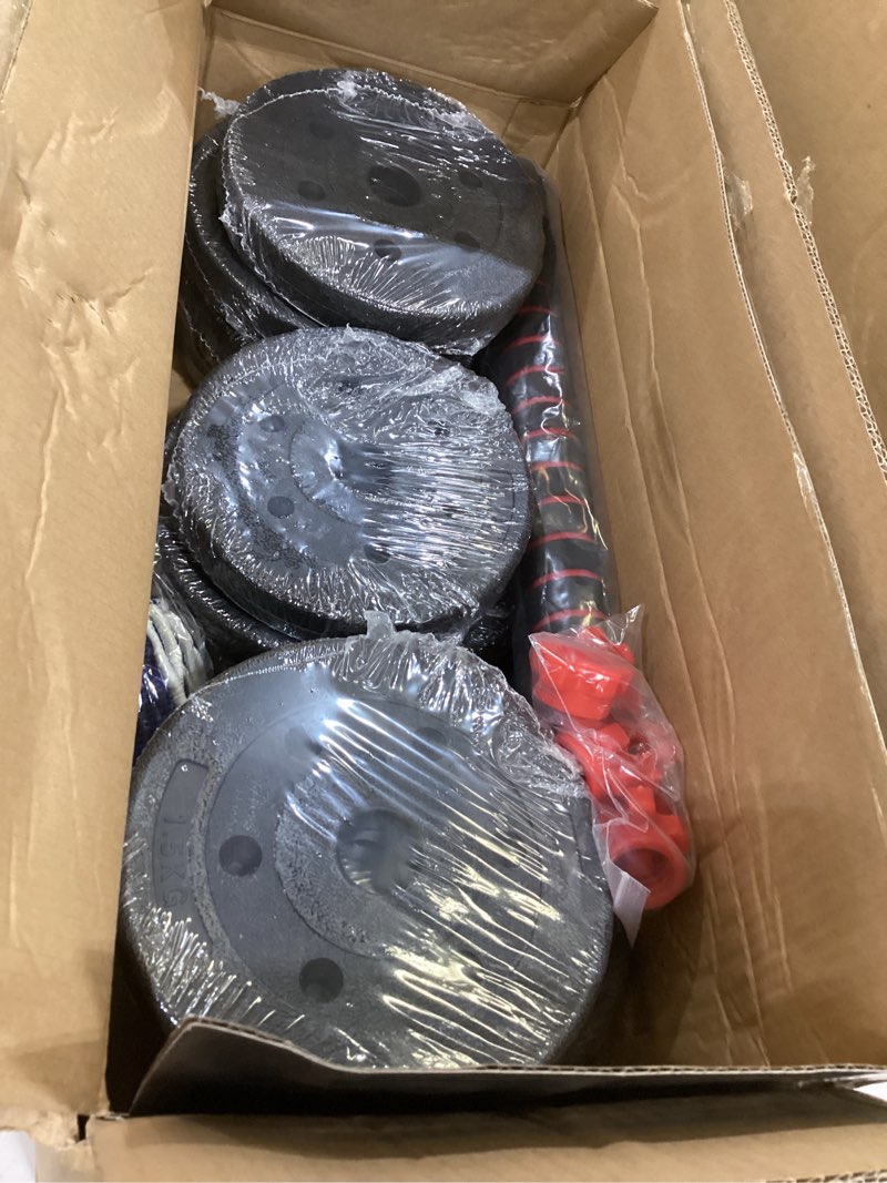 Condition photo showing New/Like New for weight dumbbell set adjustable dumbbells –premium dumbbell barbell combo for fitness – weight set for lifting at home – muscle building comfortable grip design-easy to use-perfect for gym,lifting