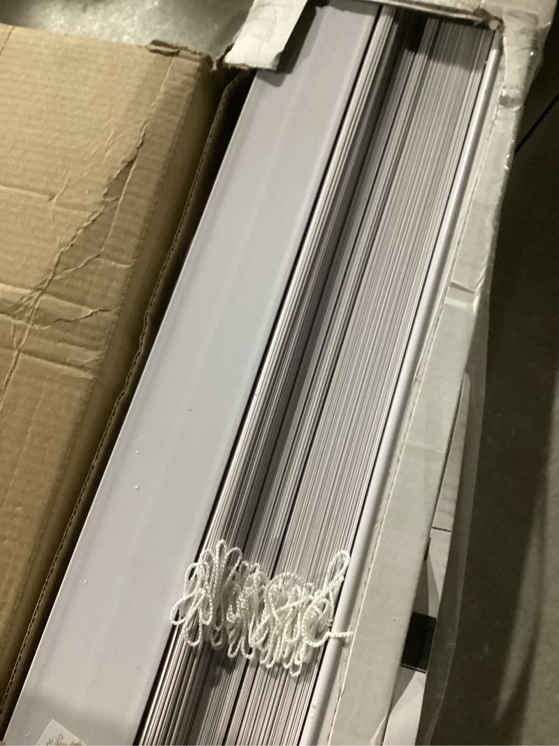 Condition photo showing Good Condition for Cordless Light Filtering Mini Blind - 32 Inch Width, 72 Inch Length, 1" Slat Size - Pearl White - Cordless GII Morningstar Horizontal Windows Blinds for Interior by Achim Home Decor 32"W x 72"H Pearl White