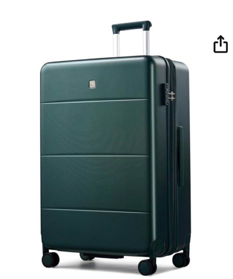 hanke expandable 28 inch luggage with spinner wheels, hardside large suitcase, all-pc hard shell checked luggage, tsa lock, durable checked-large (bamboo green, 114l) expandable 28 inch bamboo green