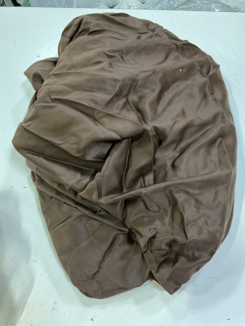 Condition photo showing As Is for (incomplete ) signature giza cotton sateen fitted sheet set, twin, espresso