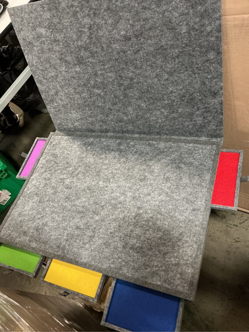 Condition photo showing Good Condition for lavievert 1500 piece tilting puzzle board with 2-in-1 designed stand & cover, lightweight felt mat plateau with 6 colored drawers, portable jigsaw puzzle table with storage for adults - dark gray