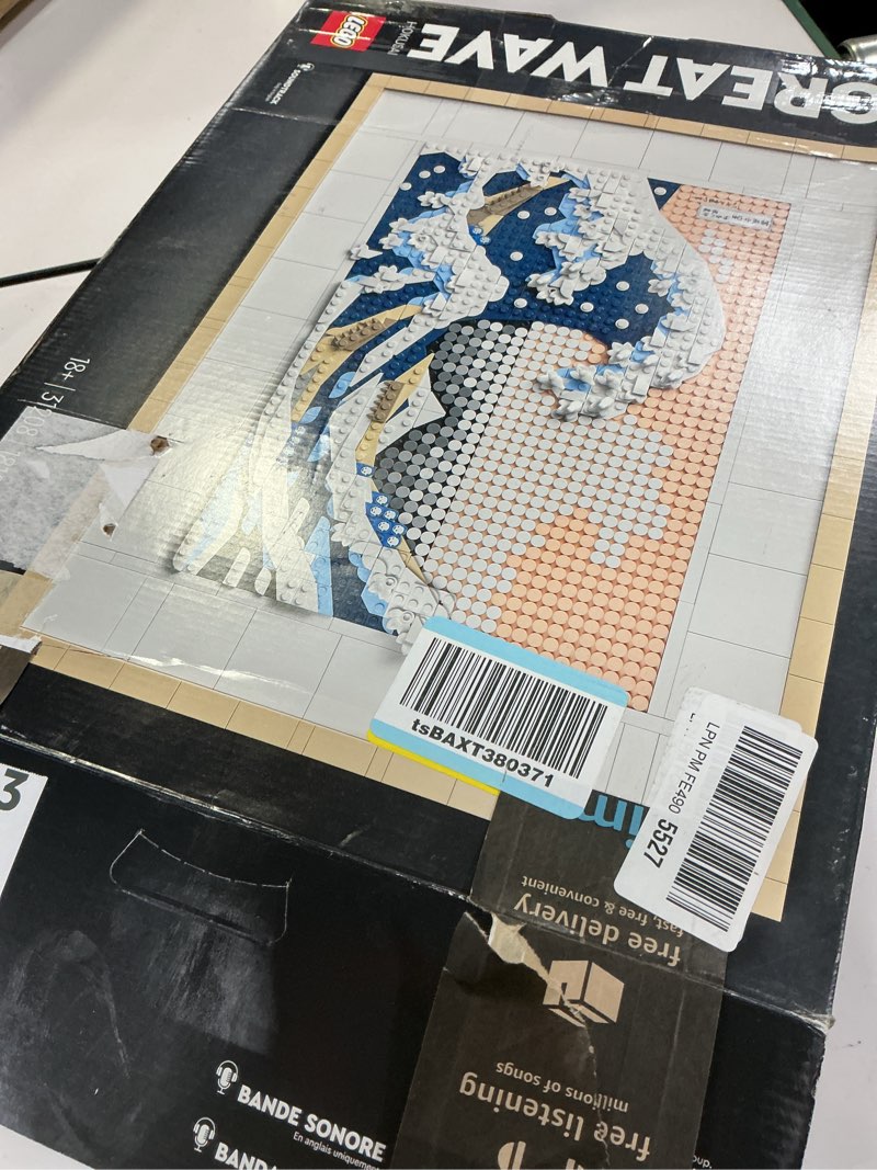 Condition photo showing Good Condition for LEGO Art Hokusai The Great Wave Framed Japanese Wall Art Building Set - Unique Wall Decor for Home, Room, or Office - Fun Activity for Adults, Ages 18+ - Gift for Men and Women - 31208 multi-color