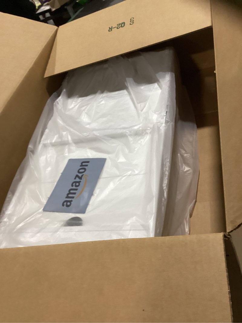 Condition photo showing As Is for Bathroom Storage Cabinet, Small Floor Cabinet with 2 Door and Shelves, Toilet Paper Cabinets, Bathroom Organizer with Adjustable Shelf, for Small Spaces White 7.1" D x 14.6" W x 32.7" H White Modern