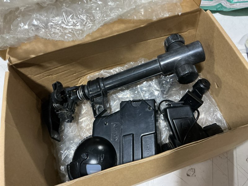 Condition photo showing As Is for orbit yard enforcer motion-activated sprinkler - outdoor animal repeller & lawn protector - motion sensor - multi-angle detection - weatherproof dual-purpose sprinkler - 62100