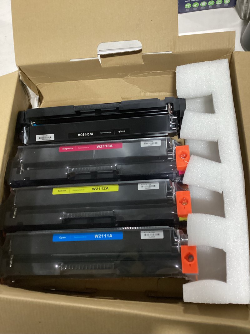 Condition photo showing Good Condition for 206a toner cartridges 4 pack (with chip) compatible replacement for hp 206a 206x for color laserjet pro mfp m283fdw m283cdw m283fdn m282nw pro m255dw m255nw m283 m255 printer w2110a w2110x high yield