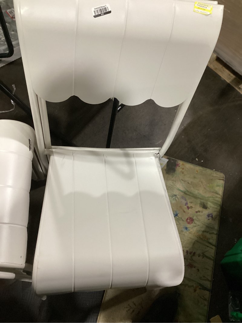 Condition photo showing Good Condition for scallop slat outdoor armless patio dining stacking chair cream - room essentials™