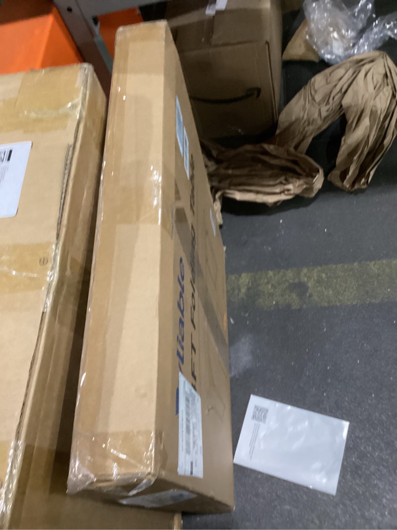 Condition photo showing New/Like New for Folding Table 4 Foot Portable Heavy Duty Plastic Fold-in-Half Utility Table Small Indoor Outdoor Adjustable Height Folding with Carrying Handle, Camping and Party,White White 4FT