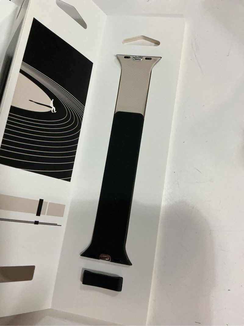 Condition photo showing Good Condition for moft snap duo watch bands compatible with apple watch, quick magnetic wear, duo-color design & soft silicone, iwatch bands for ultra 3/2/1, series 11/10/9/8/7/se/6/5/4/3/2/1, 38/40/41/42/44/45/46/49mm vast black x stardust large:44mm/45mm/46mm/49mm/42mm(s1-3)