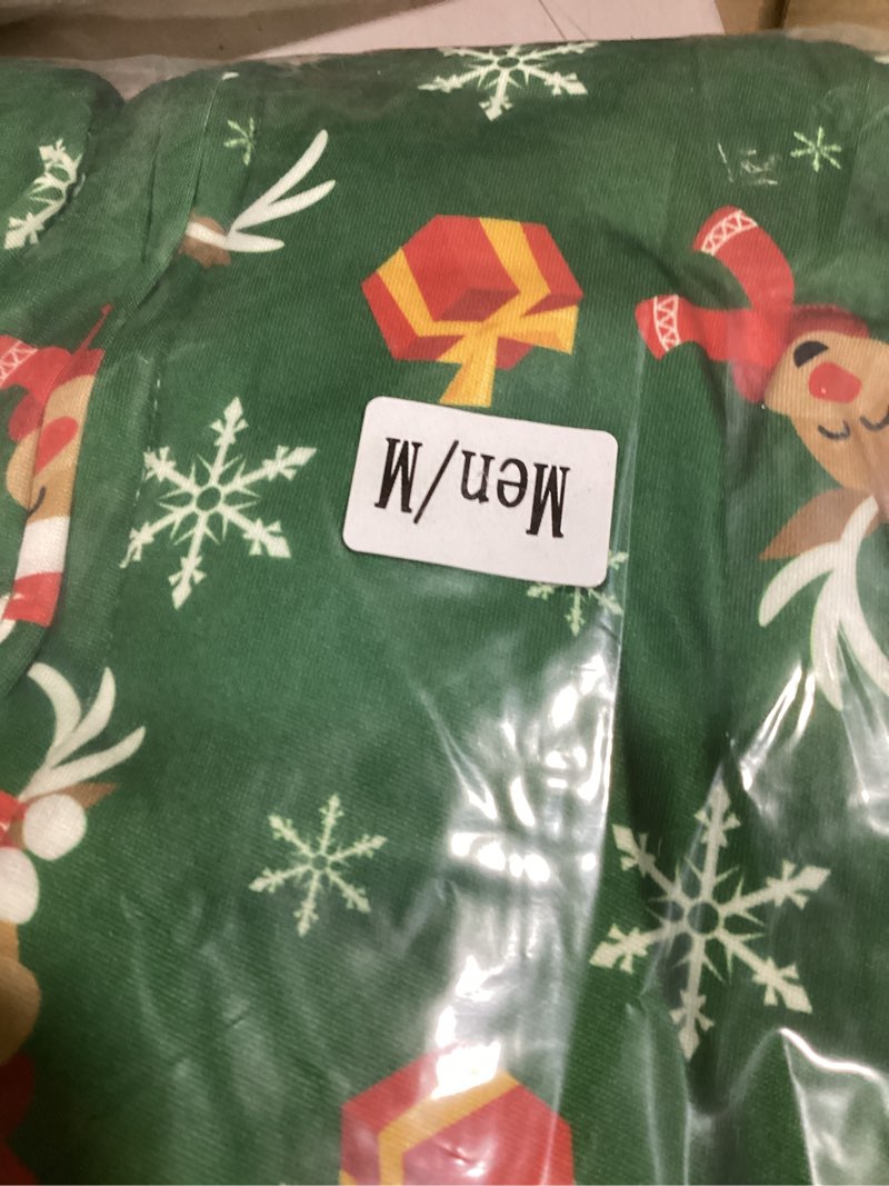 Condition photo showing New/Like New for ANGELGGH Family Matching Christmas Onesie, Cute Vacation Print One Piece Pajamas, Hooded Holiday Sleepwear Nightwear (Men, XXL, Hat Reindeer)