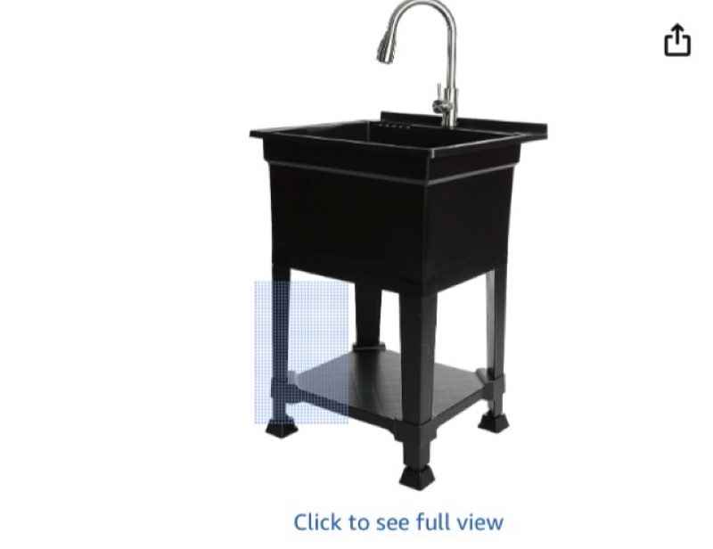 zenna home utility sink for laundry room and garage, freestanding laundry sink for garage or kitchen