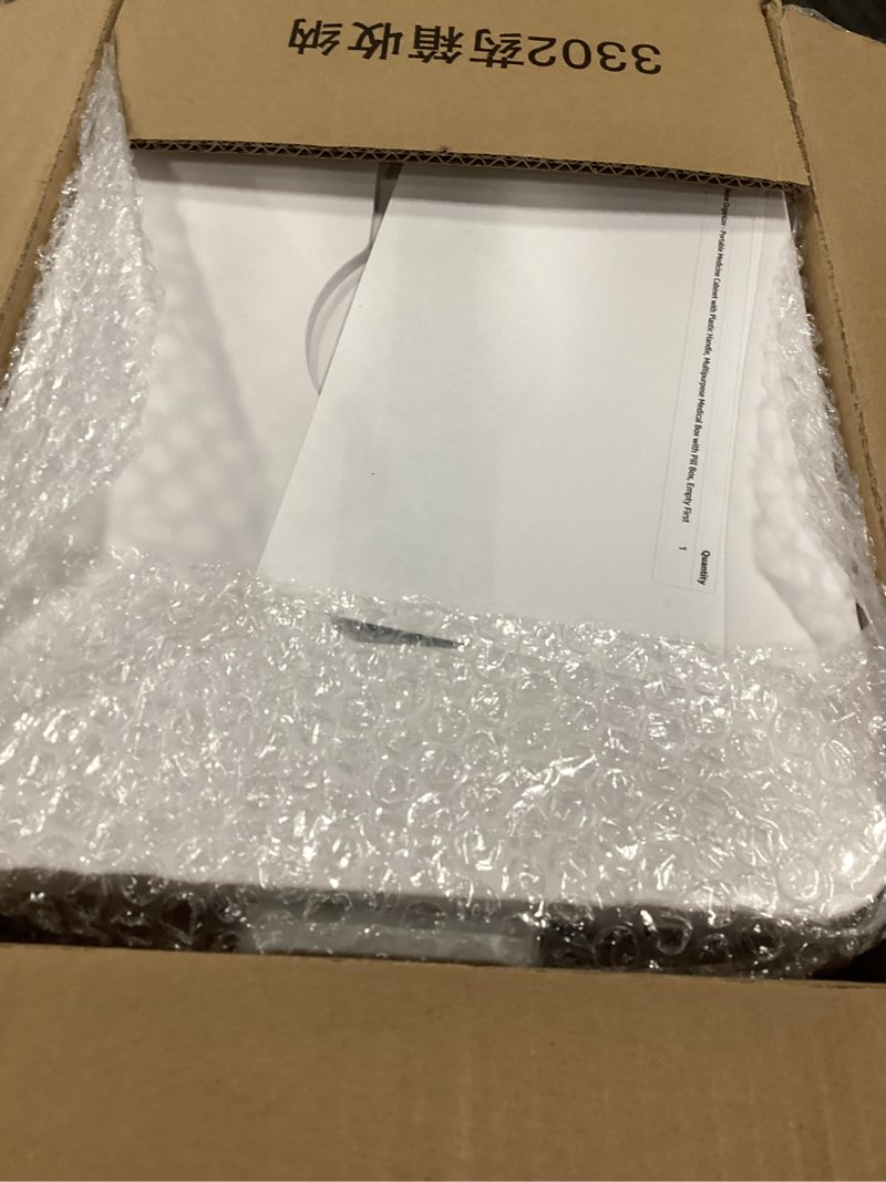 Condition photo showing New/Like New for 3-Tier Medicine Organizer - Portable Medicine Cabinet with Plastic Handle, Multipurpose Medical Box with Pill Box, Empty First Aid Kit for Home