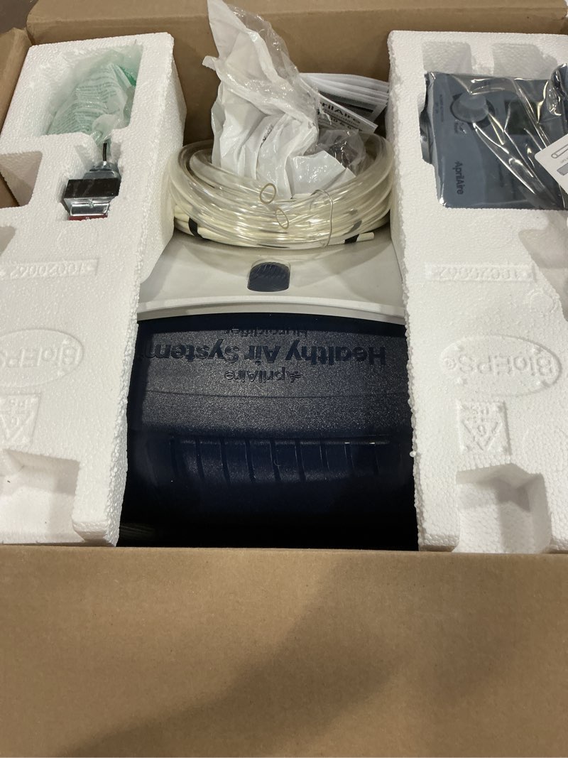 Condition photo showing Good Condition for aprilaire 720akz whole-house fan-powered evaporative humidifier – 21 gpd, water saving, automatic digital control, installation kit, for up to 6,250 sq. ft., part of the aprilaire healthy air system humidifier + install kit w/ hydrocore