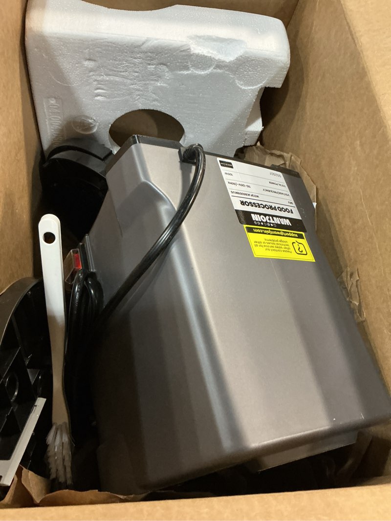 Condition photo showing As Is for 3-in-1 Electric Vegetable Chopper, Commercial Vegetable Processor, Vegetable Slicer Shredder Dicer, Electric Food Processor with 3 Blades, for Households, Restaurants, Canteens, Hotels, Etc