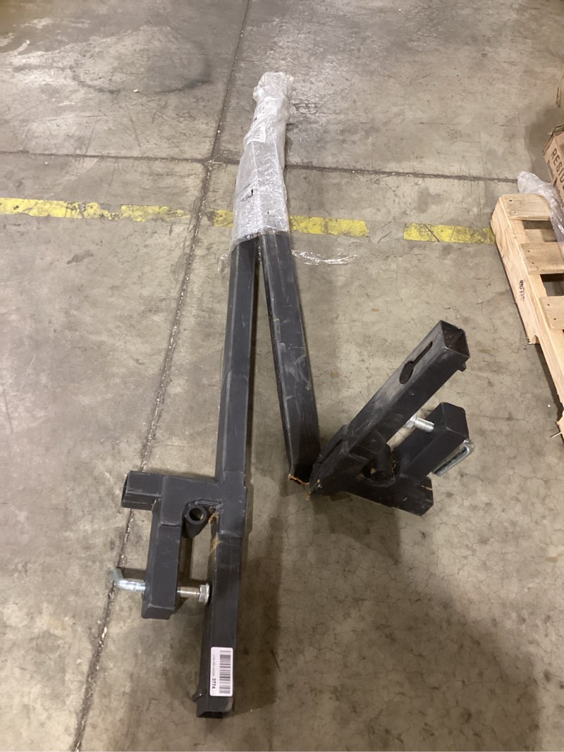 Condition photo showing As Is for autosaver88 60" clamp on pallet forks for tractor bucket, heavy duty 2000lbs quick attach skid steer loader pallet fork with adjustable stabilizer bar, black 60 inch 2000lbs