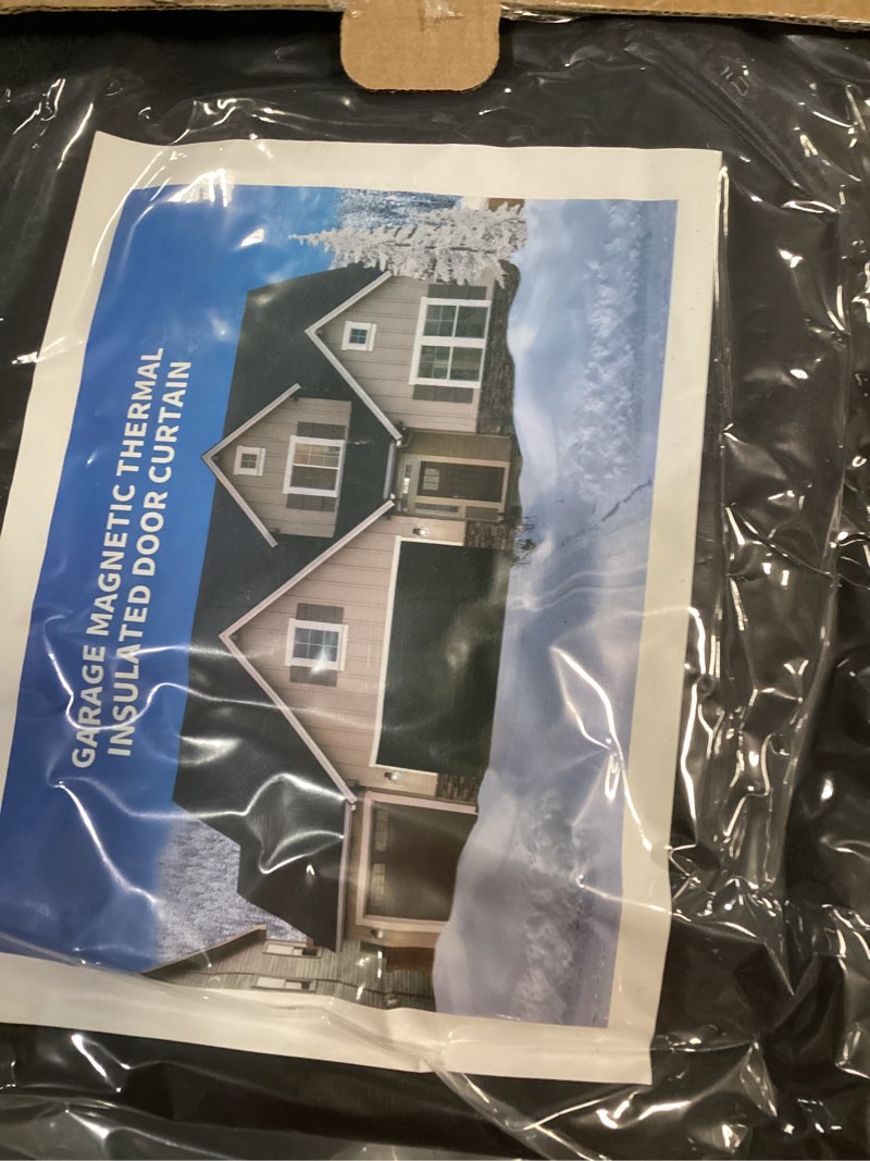 Condition photo showing Good Condition for Garage Door Screen for Winter?Garage Door Insulation Kit?Magnetic Thermal Insulated Door Curtain, Garage Insulated Door Curtain ? Weatherproof, Windproof, Soundproof(12 * 8Ft) 12*8FT Black