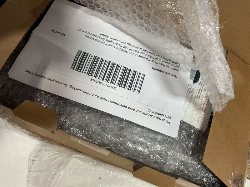 Condition photo showing Good Condition for bright 10 pack solar pathway lights outdoor, solar powered garden lights waterproof ip65, auto on/off led solar lights for landscape path lighting,decor for yard,patio,driveway,lawn (warm white) warm white 10 pack