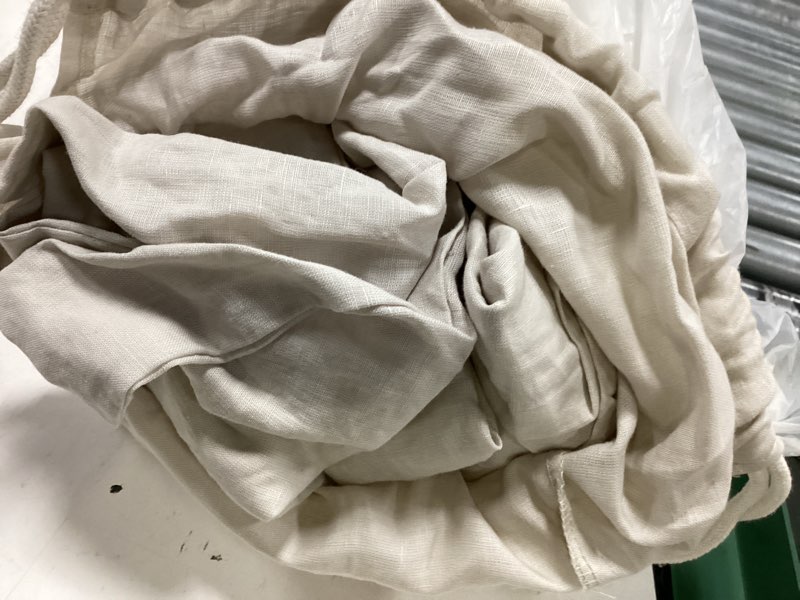 Condition photo showing Good Condition for european linen duvet cover set, full/queen, sand