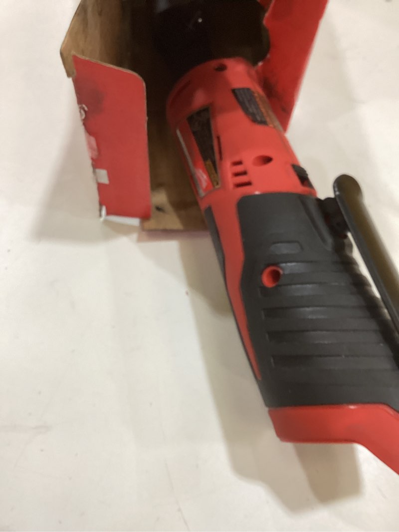 Condition photo showing As Is for milwaukee 2457-20 m12 cordless 3/8" sub-compact 35 ft-lbs 250 rpm ratchet w/ variable speed trigger