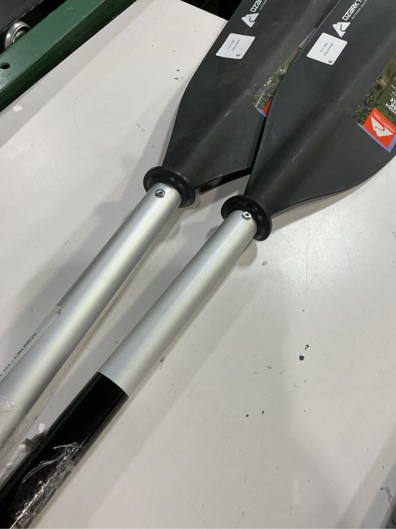 Condition photo showing As Is for ozark trail basic black aluminum adjustable kayak paddle  two piece 90 inch