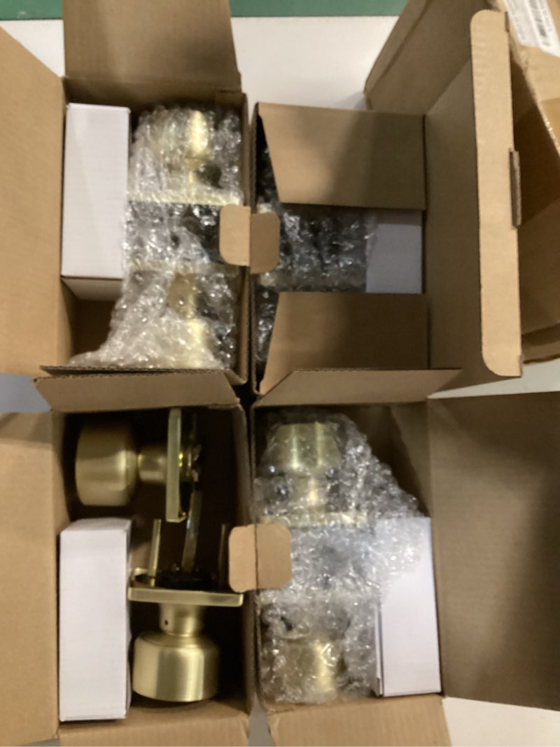 Condition photo showing New/Like New for goldenwarm brushed gold door knobs interior, privacy door knob for bedroom door knob, gold interior door knobs privacy lock 4 pack brushed gold privacy 4
