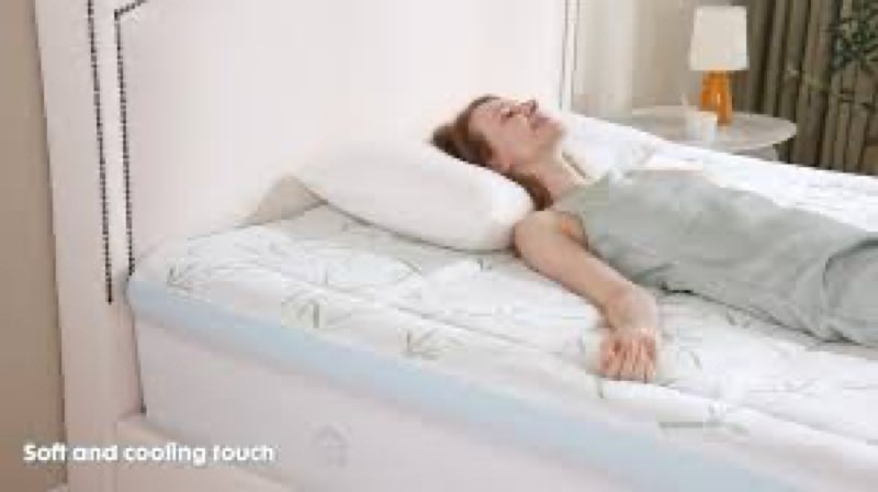 dumos mattress topper queen, dual layer 3 inch memory foam mattress topper - 2 inch gel memory foam 
