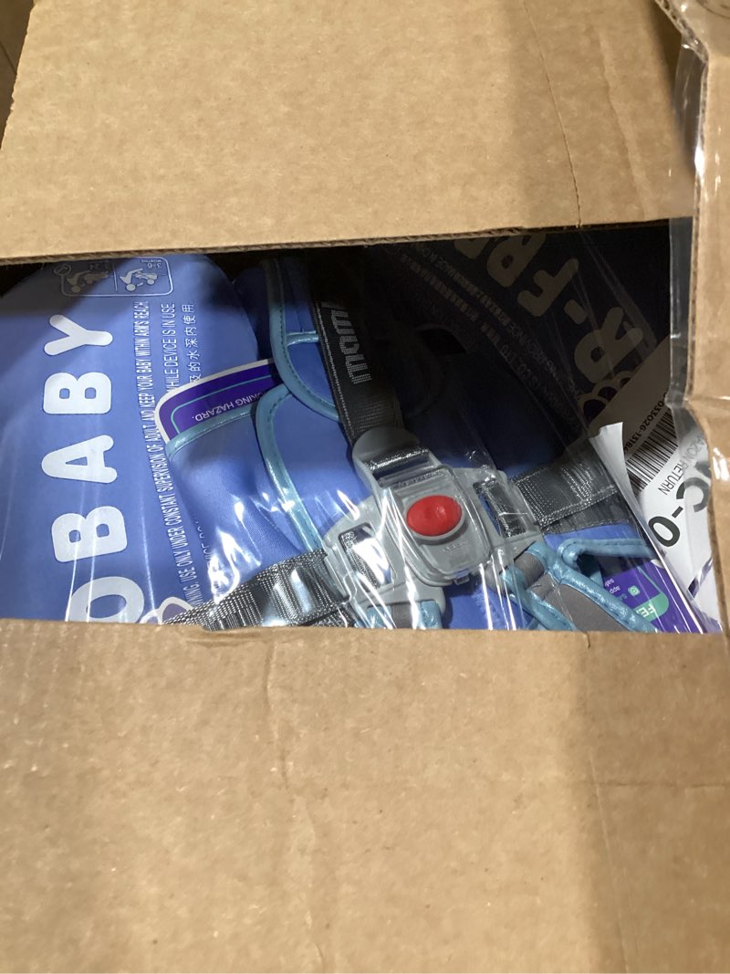 Condition photo showing New/Like New for mambobaby float with canopy and tail new upgraded non-inflatable baby pool float mambo float swim trainer solid infant swim float adjustable pearl foam baby swim ring blue cloth