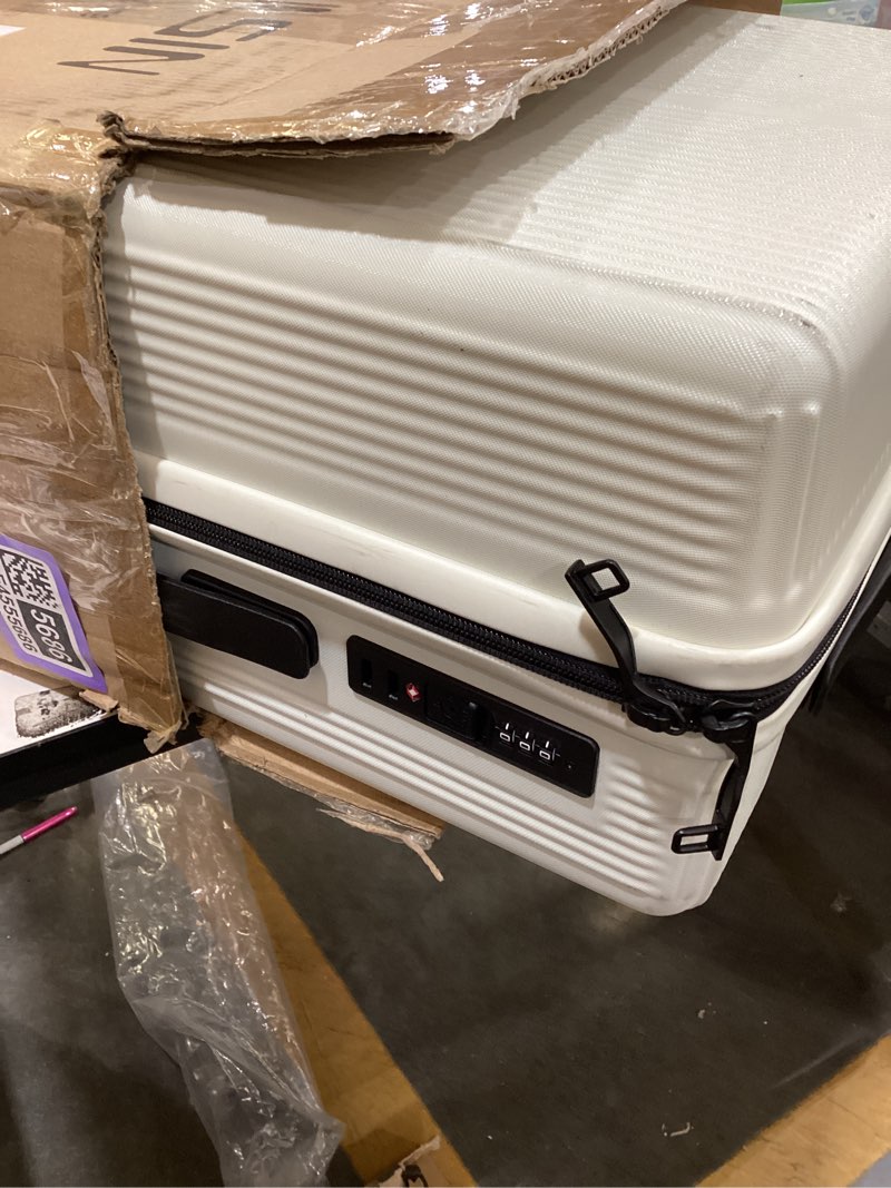 Condition photo showing New/Like New for 20 Inch Carry on Luggage,Airline Approved 22x14x9 Hard Shell Carry on Suitcase with 360° Spinner Wheels,TSA Lock and Lightweight Hardside Carry-on Luggage for Travel (White, 20 Inch) White 20 Inch