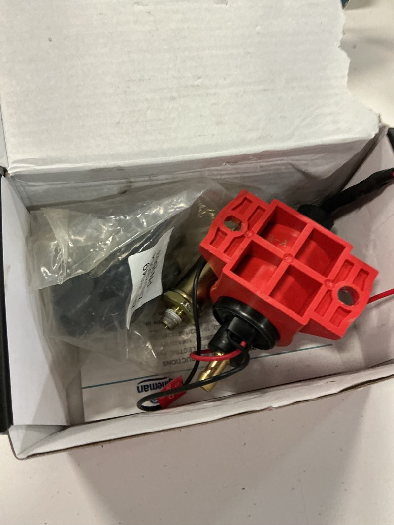 Condition photo showing As Is for Universal 12 Volt Electric Fuel Pump 5-9 PSI, 35GPH, Super 12S Plus for Gasoline Diesel Engines 5-9PSI 35 GPH for Gasoline